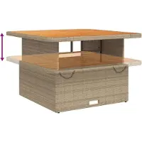 vidaXL Salon de jardin 5 pièces avec coussins Beige Poly Rattan