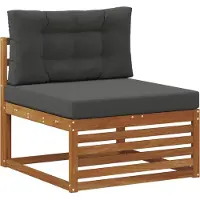 vidaXL Ensemble de canapés d'extérieur avec coussins 7 pièces Nature et Anthracite