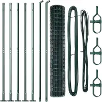 vidaXL Clôture Euro avec socle en béton, 10 x 1,6 m, en acier revêtu de PVC