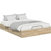 vidaXL Sommier ottoman avec rangement Chêne Sonoma 203 x 140 x 25 cm