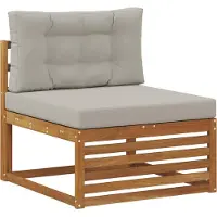 vidaXL Ensemble de canapés d'extérieur avec coussins 9 pièces Naturel et gris clair