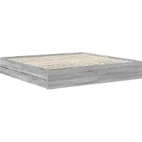 vidaXL Cadre de lit Sonoma gris, 200 x 200 cm, bois d'ingénierie