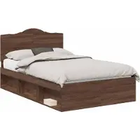 vidaXL Cadre de lit marron aspect chêne 120 x 190 cm Pin massif