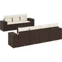 vidaXL Ensemble de jardin canapé 8 pièces avec coussins Marron Poly rotin