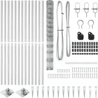 vidaXL Clôture en fil barbelé avec piquets, 50 x 1,5 m, acier galvanisé, argenté