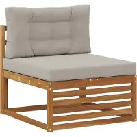 vidaXL Ensemble de canapés d'extérieur avec coussins 5 pièces Naturel et gris clair