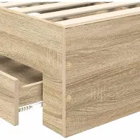 vidaXL Cadre de lit avec tête de lit Chêne Sonoma 90 x 190 cm Bois composite