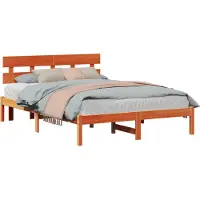 vidaXL Cadre de lit avec tête de lit brun 160 x 200 cm pin massif