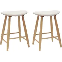 vidaXL Chaise de salle à manger 2 pcs Nature 46 x 37 x 63 cm Bois de caoutchouc massif