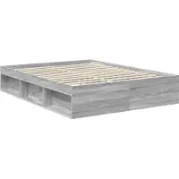 vidaXL Cadre de lit gris Sonoma 150 x 200 cm Pin massif