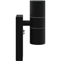 vidaXL Applique murale extérieure noire 7 x 10 x 22 cm Acier inoxydable et verre