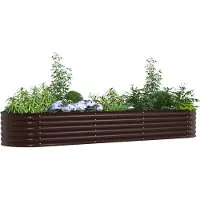 vidaXL Lit surélevé Marron 320 x 80 x 44 cm Acier