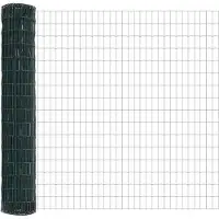 vidaXL Clôture Euro, 1,5 x 10 mètres, fer revêtu de PVC, couleur verte