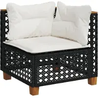vidaXL Ensemble de 10 canapés de jardin avec coussins noir poly rotin