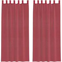 vidaXL Voile Rideaux avec poches pour tringles 2 pcs. Bordeaux
