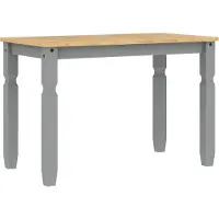 vidaXL Table de salle à manger Corona Gris 112x60x75 cm Pin massif