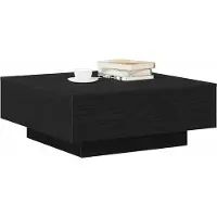 vidaXL Table basse noire imitation chêne 80 x 80 x 31 cm