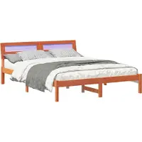 vidaXL Cadre de lit brun cireux 140 x 200 cm Pin massif