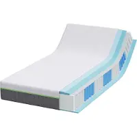 vidaXL Matelas blanc et gris 100 x 200 cm Tissu jacquard