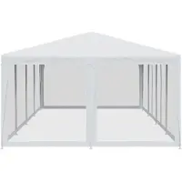 vidaXL Tente de réception avec 12 panneaux latéraux en maille blanche 8x4 m HDPE