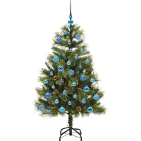 vidaXL Sapin de Noël artificiel avec branches pliables et cônes 150 cm