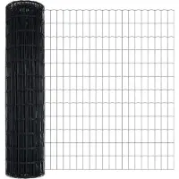 vidaXL Clôture Euro, 1,4 x 10 mètres, fer revêtu de PVC, gris