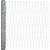 vidaXL Clôture hexagonale à fixer au sol, 25 x 1,5 m, acier galvanisé, argenté