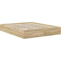 vidaXL Lit de rangement chêne Sonoma 160 x 200 cm bois composite
