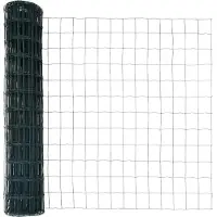vidaXL Clôture Euro avec socle en béton, 25 x 1 m, acier revêtu de PVC, couleur verte