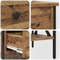 vidaXL Table de chevet avec tiroir 2 pcs Bois ancien 40 x 42 x 45 cm