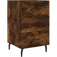 vidaXL Table de chevet chêne fumé 40x40x66 cm bois d'ingénierie