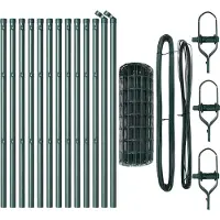 vidaXL Clôture de sécurité type européen, à fixer au sol, en acier revêtu de PVC, dimensions 25 x 0,4 m