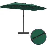 vidaXL Parasol de jardin vert 385 x 209 x 244 cm Polyester