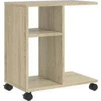 vidaXL Table d'appoint avec roues chêne sonoma bois d'ingénierie