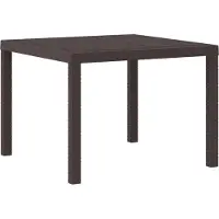 vidaXL Table de jardin marron 100 x 100 x 73 cm Poly-Rattan