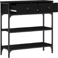 vidaXL Table Console avec tiroir Chêne noir 72,5 x 25 x 75 cm