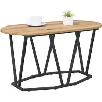 vidaXL Table basse artistique en chêne 80X40X40.5 cm, avec bois d'ingénierie et métal Lumarko
