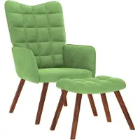 vidaXL Fauteuil relax vert clair velours
