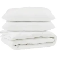 vidaXL Couette avec oreiller 3 pcs blanc microfibre