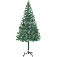 vidaXL Arbre de Noël artificiel vert 180 cm PVC et acier