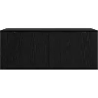vidaXL Étagère murale pour télévision, 100 x 34,5 x 40 cm, noire, imitation chêne