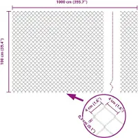 vidaXL Clôture en fil métallique avec poteaux, 10 x 1 mètre, en acier revêtu de PVC