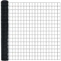 vidaXL Clôture Euro, 1,6 x 10 m, fer revêtu de PVC, gris