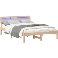 vidaXL Cadre de lit avec tête de lit Marron 120 x 190 cm Pin massif