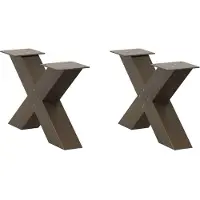vidaXL Pieds de table basse en X 2 pcs. Acier naturel 50x(30-31) cm Acier