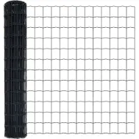 vidaXL Clôture européenne avec pointes, 10 x 1,4 m, acier revêtu de PVC, gris