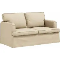 vidaXL Canapé , couleur crème, 144 x 80 x 85 cm, tissu