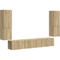 vidaXL Ensemble de meubles TV Fixé au mur 4 pcs Chêne Sonoma Bois composite