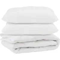 vidaXL Couette avec oreiller 3 pcs blanc microfibre