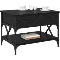 vidaXL Table basse noire imitation chêne 70x50x50cm bois composite